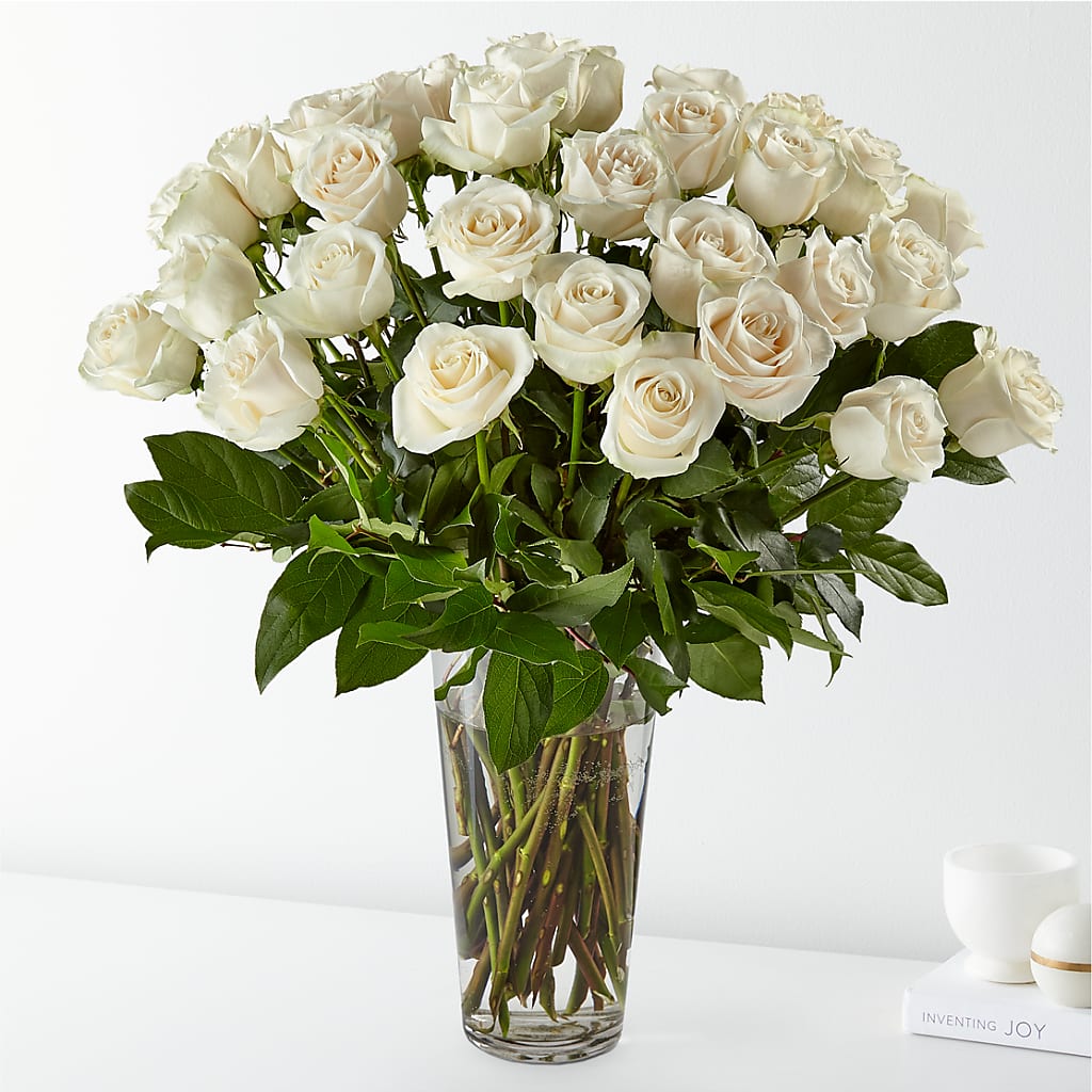 Long Stem White Rose Bouquet – Kroger, Cincinnati OH