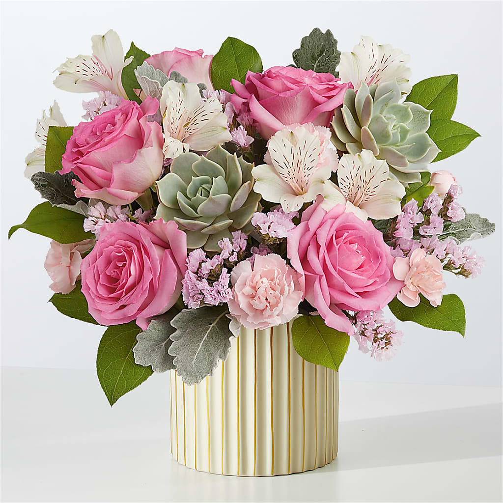Dusty Rose Bouquet with Ivory Vase – Kroger, Cincinnati OH