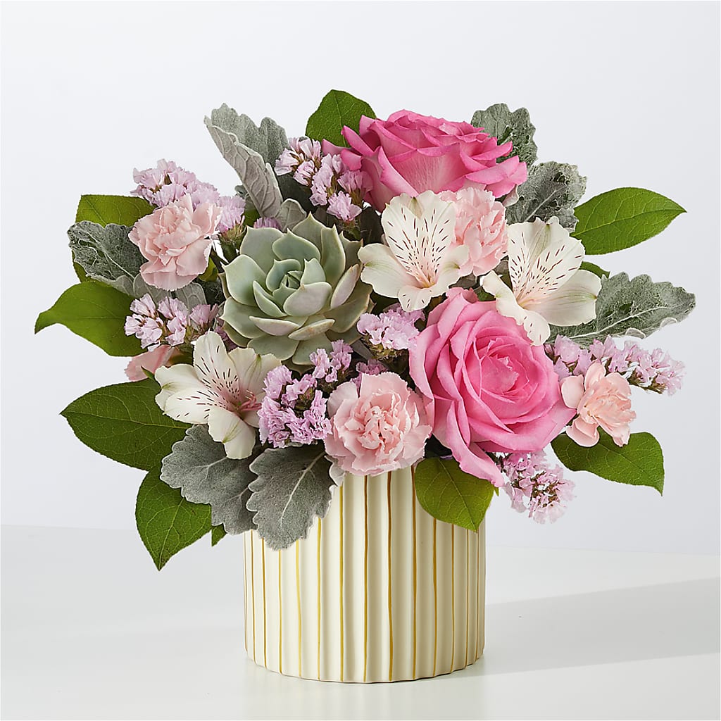 Dusty Rose Bouquet with Ivory Vase – Kroger, Cincinnati OH